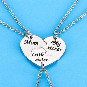 img 1 attached to 👩 Set of 3 Nimteve Mother Daughter Matching Jewelry - Keychain Necklace Gift Set for Mom, Big Sister & Little Sister