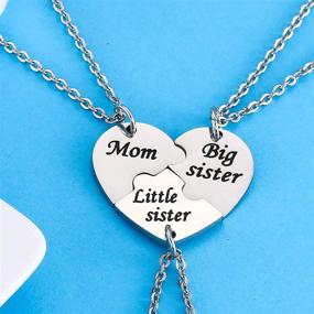 img 3 attached to 👩 Set of 3 Nimteve Mother Daughter Matching Jewelry - Keychain Necklace Gift Set for Mom, Big Sister & Little Sister