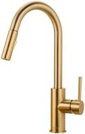 🥇 forious gold kitchen faucet: elegant pull down sprayer, single hole & 3 hole deck mount design, single handle copper faucets - champagne bronze logo