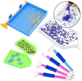 img 3 attached to 🎨 Valentine's Day Craft: 60 Piece 5D Diamond Painting Tools Set for Adults and Kids - DIY Painting Accessories, Cross Sticky Clay, Tray Kits, Fix Tool, Roller Embroidery Box
