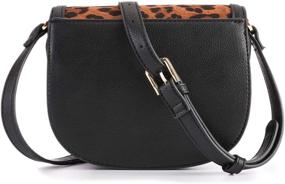 img 2 attached to 👜 Feversole Retro Small Saddle Crossbody Bag – Stylish PU Leather Women's Shoulder Bag with Adjustable Strap