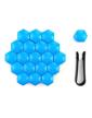 🔧 qwork car wheel lug nut covers, set of 20 pieces, 21mm inner hex width, universal blue plastic wheel bolt dust caps with removal clip logo