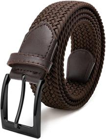 img 4 attached to 👖 Elastic Width Stretch Woven Men's Belts by Fairwin