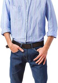 img 3 attached to 👖 Elastic Width Stretch Woven Men's Belts by Fairwin