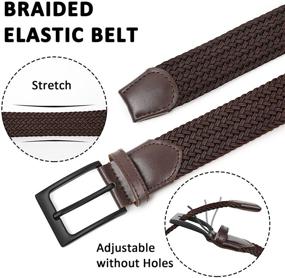 img 1 attached to 👖 Elastic Width Stretch Woven Men's Belts by Fairwin