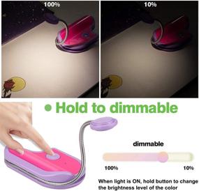 img 2 attached to 📚 Revolutionary BIGMONAT Rechargeable Book Reading Light: Small Bookmark Light in Bed, Multi Colors Portable LED Reading Lamp with Rotary Light Neck and Wireless Clip-On Feature for Kids (Purple)