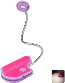 img 4 attached to 📚 Revolutionary BIGMONAT Rechargeable Book Reading Light: Small Bookmark Light in Bed, Multi Colors Portable LED Reading Lamp with Rotary Light Neck and Wireless Clip-On Feature for Kids (Purple)