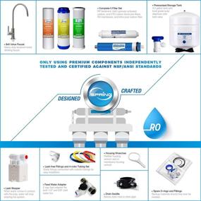 img 2 attached to 💧 Certified iSpring RCC7 5-Stage High Capacity Under Sink Reverse Osmosis Drinking Filtration System with 75 GPD, Brushed Nickel Faucet