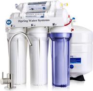 💧 certified ispring rcc7 5-stage high capacity under sink reverse osmosis drinking filtration system with 75 gpd, brushed nickel faucet logo