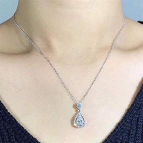 img 1 attached to Stunning 18k Gold-plated Simulation Diamond Necklace with Drop-shaped Pear Pendant - Classy 3A Zircon Jewelry for Women