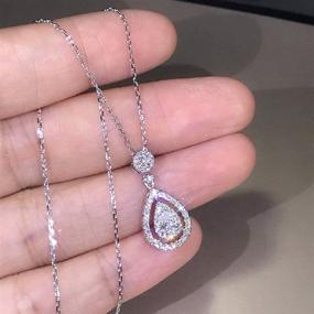 img 2 attached to Stunning 18k Gold-plated Simulation Diamond Necklace with Drop-shaped Pear Pendant - Classy 3A Zircon Jewelry for Women