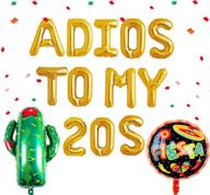 🎉 jevenis 3pcs adios to my 20s balloon set for 30th birthday party decor, taco bout 30 balloons for mexican 30th birthday fiesta, cactus balloon for 30th birthday decor логотип