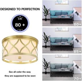 img 1 attached to 🔆 Golden 12 inch LED Flush Mount Ceiling Light: Modern Integrated Round Lighting Fixture for Bathroom and Hallway