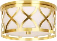 🔆 golden 12 inch led flush mount ceiling light: modern integrated round lighting fixture for bathroom and hallway логотип