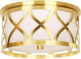 img 4 attached to 🔆 Golden 12 inch LED Flush Mount Ceiling Light: Modern Integrated Round Lighting Fixture for Bathroom and Hallway