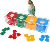 🐦 enhance your bird's intelligence with bird trick tabletop interactive toys: parrot acrylic training toys, conure chew coin foraging toys, pet education play gym playground activity cage foot toy for macaws african grey cockatiels logo