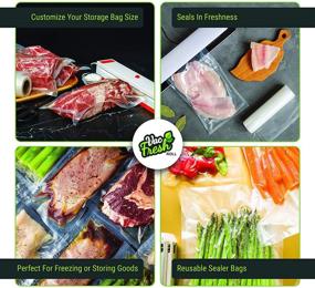 img 1 attached to 🥫 Vac Fresh Food Vacuum Sealer Rolls (11" x 50', 2 Rolls), 3.5mil Embossed Food Storage Bags, Vacuum Seal Bags for Meal Prep, Sous Vide Bags for Cooking (100 Feet) - Efficient Food Preservation Solution