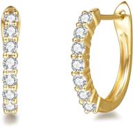 ✨ fancime 14k solid gold 0.20cttw moissanite hoop earrings - small dainty huggie hoops for women/girls - round cut prong setting - d-e color vvs clarity - white/yellow gold - 15mm logo