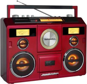 img 1 attached to Sound Station Portable Stereo Boombox With Bluetooth/CD/AM-FM Radio/Cassette Recorder (Red)