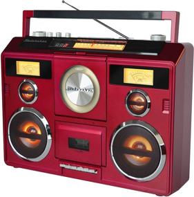 img 2 attached to Sound Station Portable Stereo Boombox With Bluetooth/CD/AM-FM Radio/Cassette Recorder (Red)