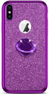 💎 чехол ikasefu crystal bling purple для iphone x/xs - сияющий блестящий камень, силиконовая накладка сринг-корзинкой - роскошная блестящая алмазная мягкая защитная крышка из тпу логотип