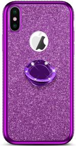 img 4 attached to 💎 Чехол IKASEFU Crystal Bling Purple для iPhone X/XS - Сияющий блестящий камень, силиконовая накладка сринг-корзинкой - Роскошная блестящая алмазная мягкая защитная крышка из ТПУ