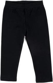 img 2 attached to 👖 Leveret Girls Legging Cotton Ankle Length Kids & Toddler Pants (Toddler-14 Years) in an Array of Color Options