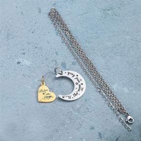 img 1 attached to Stainless Steel Engraved 'I Love You to The Moon and Back' Necklace - Perfect Daughter Gift from Mom/Sister