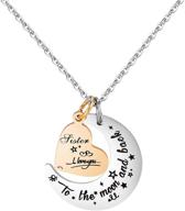 stainless steel engraved 'i love you to the moon and back' necklace - perfect daughter gift from mom/sister logo