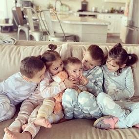 img 1 attached to 100% Cotton Dinosaur Mermaid Toddler Kids Junior Girls Boys Pajamas Sleepwear Pjs by VAENAIT BABY