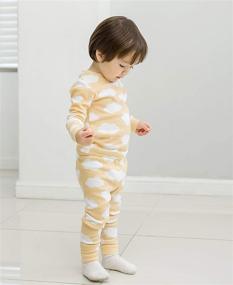 img 2 attached to 100% Cotton Dinosaur Mermaid Toddler Kids Junior Girls Boys Pajamas Sleepwear Pjs by VAENAIT BABY