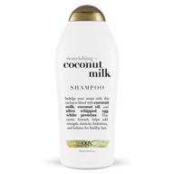 ogx coconut milk moisturizing shampoo for strong 🥥 & healthy hair, 25.4 fl oz - paraben-free, sulfate-free logo