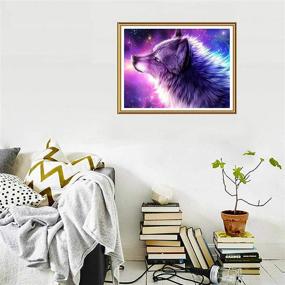 img 2 attached to 🎨 Yomiie 2 Pack 5D Diamond Painting Tiger Wolf Full Drill by Number Kits, Colorful Beast Paint with Diamonds Art Animal Rhinestone Embroidery Cross Stitch Craft for Home Room Decoration, 12x16 inch - Enhance SEO