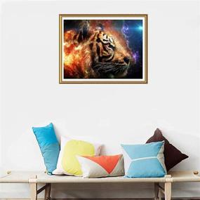 img 3 attached to 🎨 Yomiie 2 Pack 5D Diamond Painting Tiger Wolf Full Drill by Number Kits, Colorful Beast Paint with Diamonds Art Animal Rhinestone Embroidery Cross Stitch Craft for Home Room Decoration, 12x16 inch - Enhance SEO