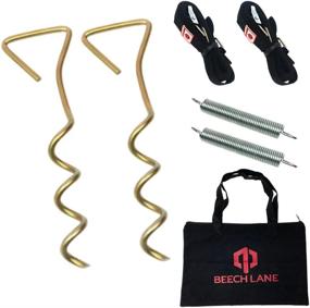 img 4 attached to Beech Lane RV Awning Anchor Kit - Pre-Assembled, Heavy-Duty Cam Buckles, Thick Straps, Durable Canvas Storage Bag, Steel Connection Points