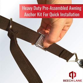 img 3 attached to Beech Lane RV Awning Anchor Kit - Pre-Assembled, Heavy-Duty Cam Buckles, Thick Straps, Durable Canvas Storage Bag, Steel Connection Points