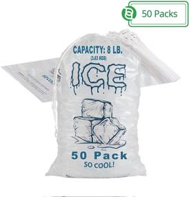 img 3 attached to Party Bargains 8LB Plastic Ice Bags with Drawstring - [50 Bags] Durable Heavy-duty Ice-bag Storage. 11 x 19 Inch: Convenient and Reliable Solution for Ice Storage