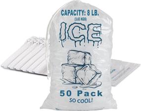 img 4 attached to Party Bargains 8LB Plastic Ice Bags with Drawstring - [50 Bags] Durable Heavy-duty Ice-bag Storage. 11 x 19 Inch: Convenient and Reliable Solution for Ice Storage