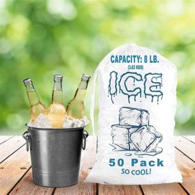 img 1 attached to Party Bargains 8LB Plastic Ice Bags with Drawstring - [50 Bags] Durable Heavy-duty Ice-bag Storage. 11 x 19 Inch: Convenient and Reliable Solution for Ice Storage