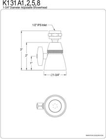 img 1 attached to Enhance Your Shower Experience with the 🚿 Kingston Brass K131A2 1-3/4-Inch Shower Head in Polished Brass