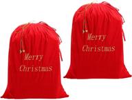 christmas backpack reusable velour drawstring logo