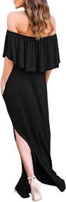 img 1 attached to Stylish Women's Shoulder Ruffle Party Dresses - Elevate Your Evening Look with Stunning Women's Clothing and Dresses