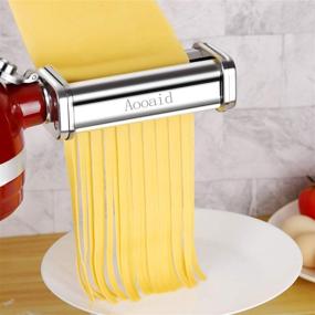 img 2 attached to 🍝 Pasta Roller, Spaghetti Cutter, and Fettuccine Cutter Attachments for Kitchenaid Stand Mixer – Set of 3 Stainless Steel Pasta Maker Accessories By Aooaid