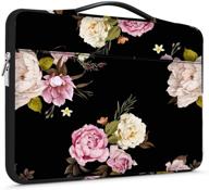 🌸 13-13.3 inch floral laptop sleeve with handle - compatible with macbook, notebook, hp chromebook - 360 protective briefcase & water resistant pink flower bag with pocket logo