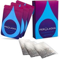 perolaqua ph 9+ alkaline water filter pouch: portable water ionizer for on-the-go. travel-friendly alkaline water filter system. bottle filter pitcher for 48 gallons. logo