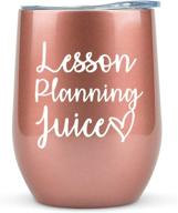 teacher gifts for women - lesson planning juice tumbler/mug with lid for wine, coffee - unique gifts for teachers appreciation week, virtual teaching, cute, mom, christmas logo