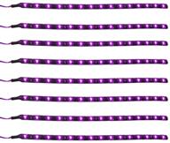 💜 esupport pack of 8 purple 12v 15 led 30cm car flexible waterproof underbody light strip decoration logo