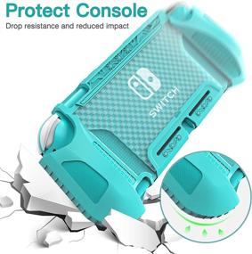 img 1 attached to 🎮 HEYSTOP Nintendo Switch Lite Case - Turquoise Protective Cover with Tempered Glass Screen Protector, 6 Thumb Grips, Anti-Scratch/Anti-Dust TPU Compatible