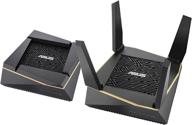 asus ax6100 wifi 6 gaming mesh router (2 pack) - 📶 tri-band gigabit router with lifetime security and adaptive qos for gaming and streaming logo