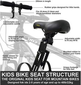 img 3 attached to 🚴 XIEEIX Kids Bike Seat: Front Mounted Child Bicycle Seat with Foot Pedals - Perfect for Ages 2-5, Compatible with All Adult Mountain Bikes
